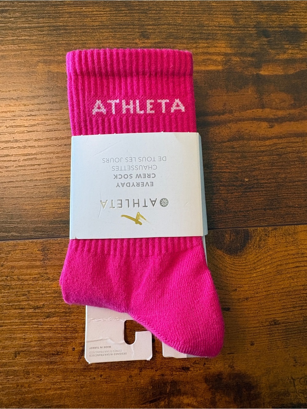 Athleta Womens Crew Socks in Hot Pink
